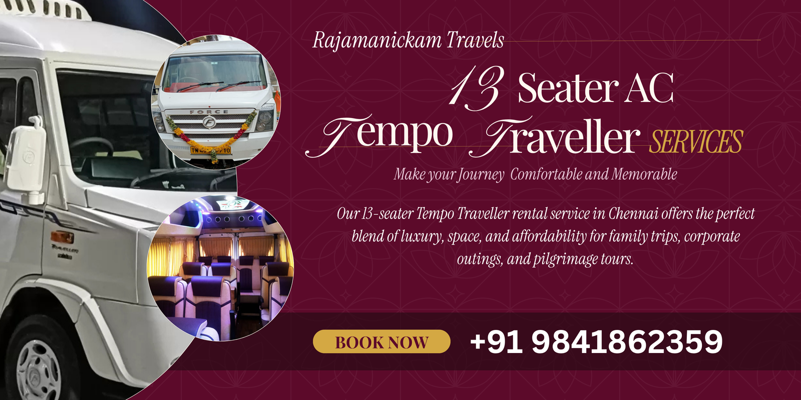 13 Seater Tempo Traveller Rental in Chennai