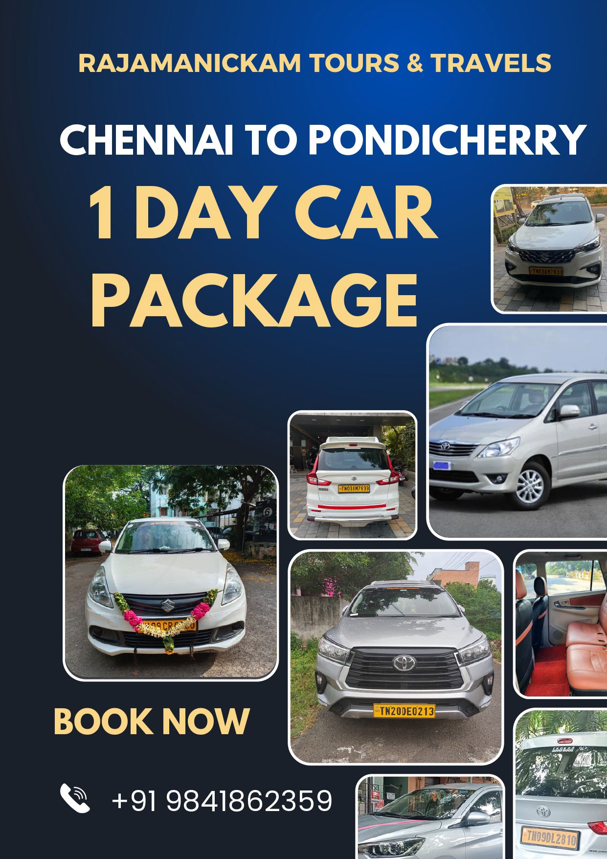 Chennai to Pondicherry One day tour Car Package