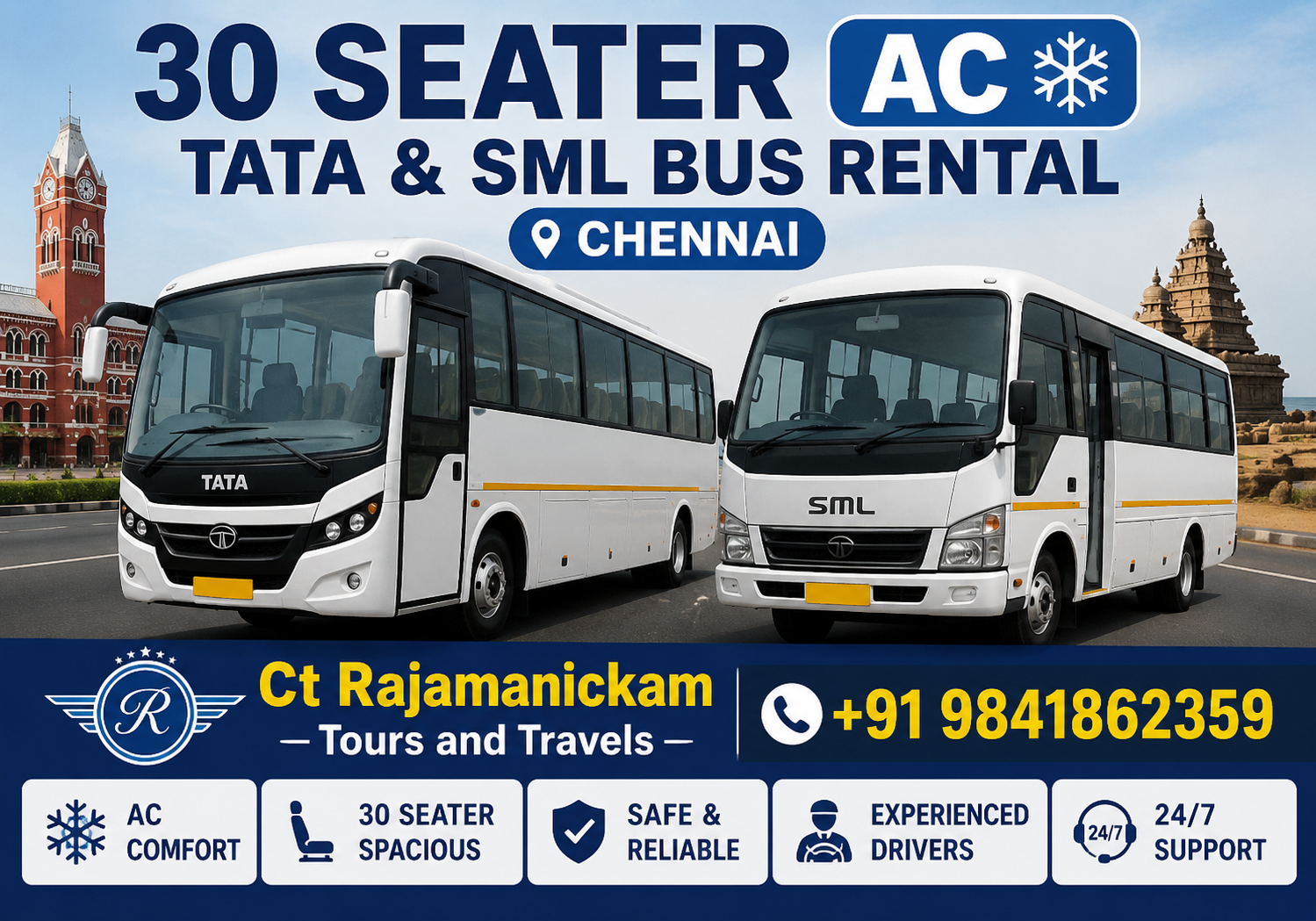 30 seater bus rental in chennai
