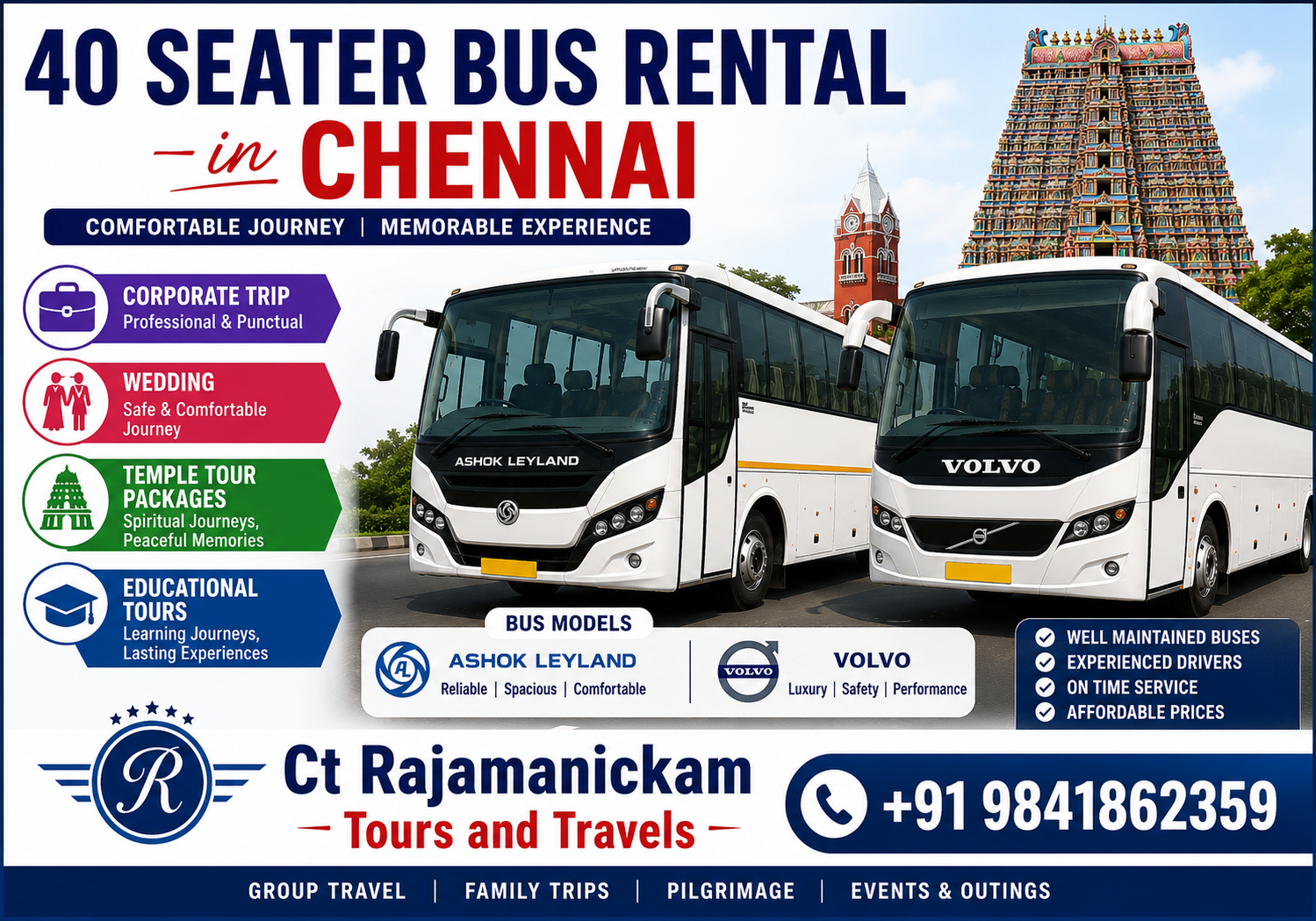 40 Seater Bus Rental in Chennai
