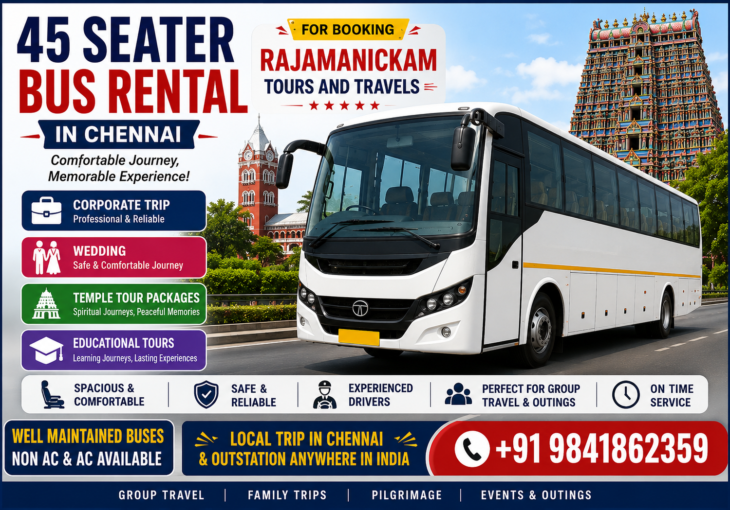 45 Seater Bus Rental in Chennai
