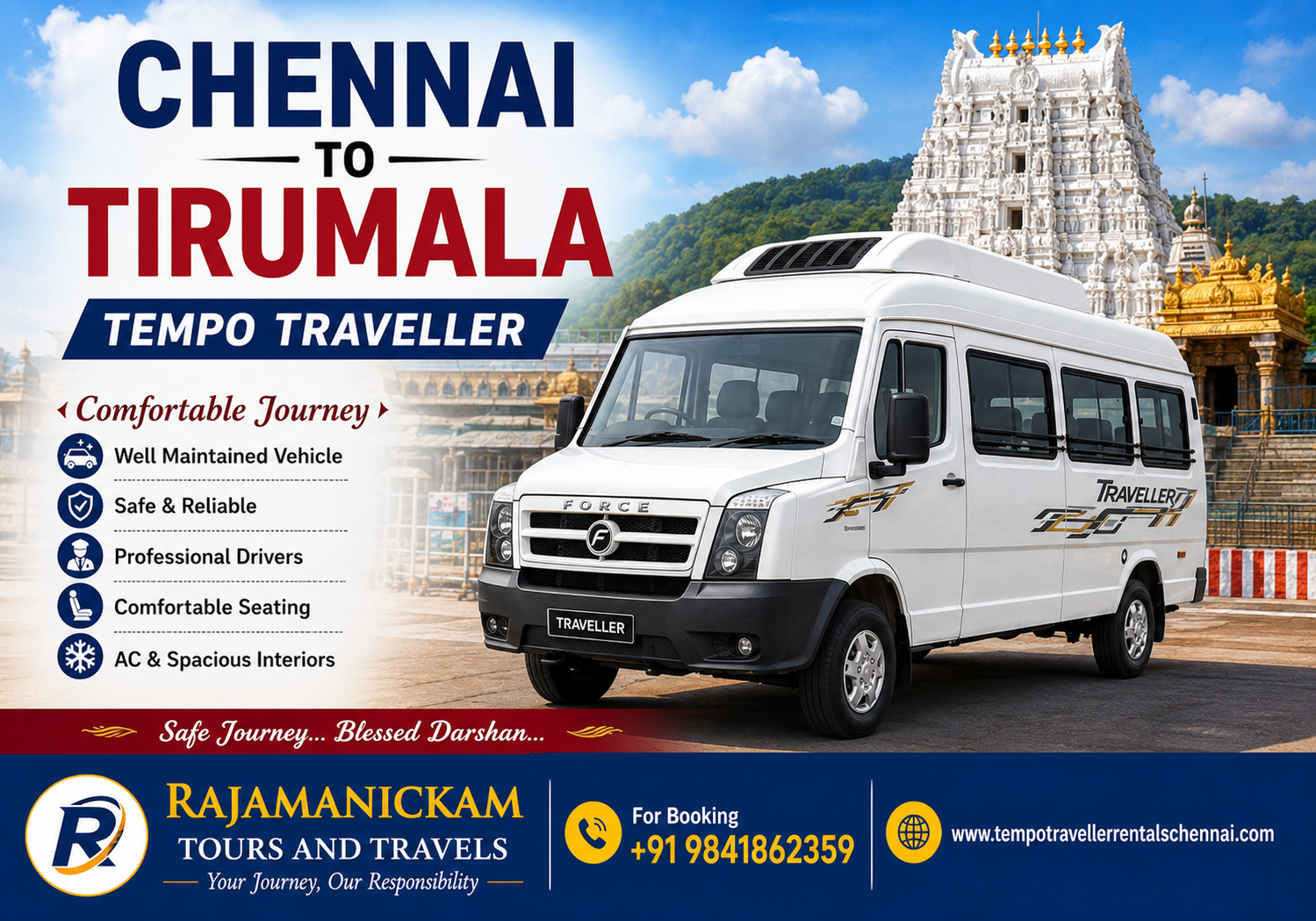 Chennai to Tirumala Tempo Traveller