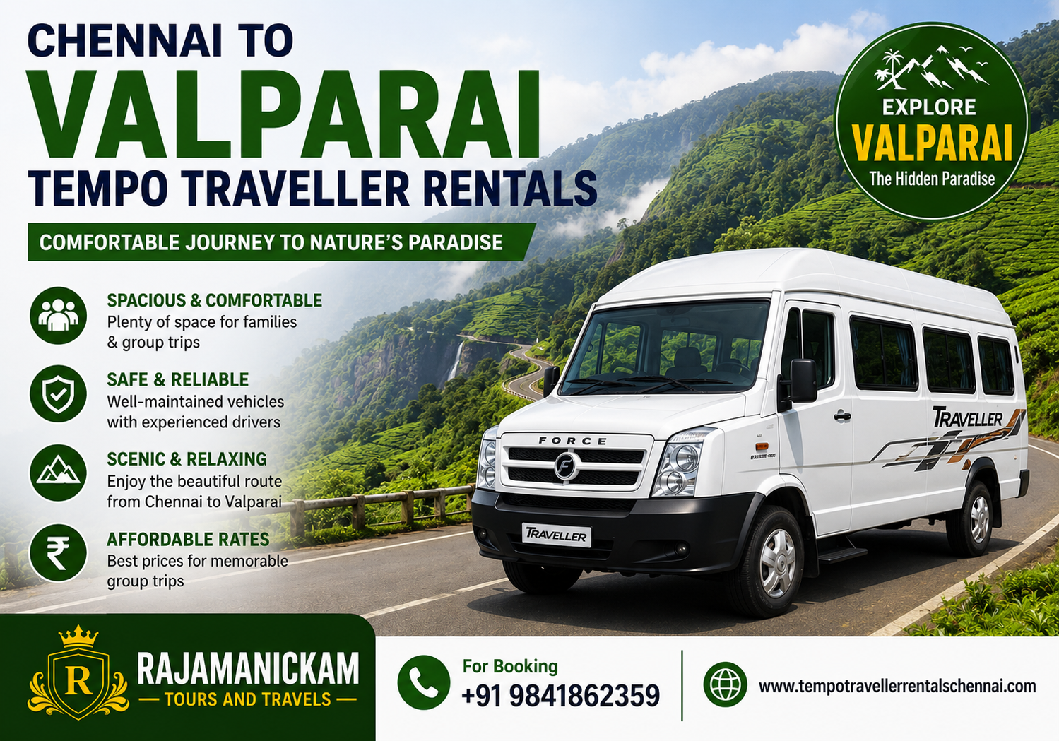 Chennai to Valparai Tempo Traveller