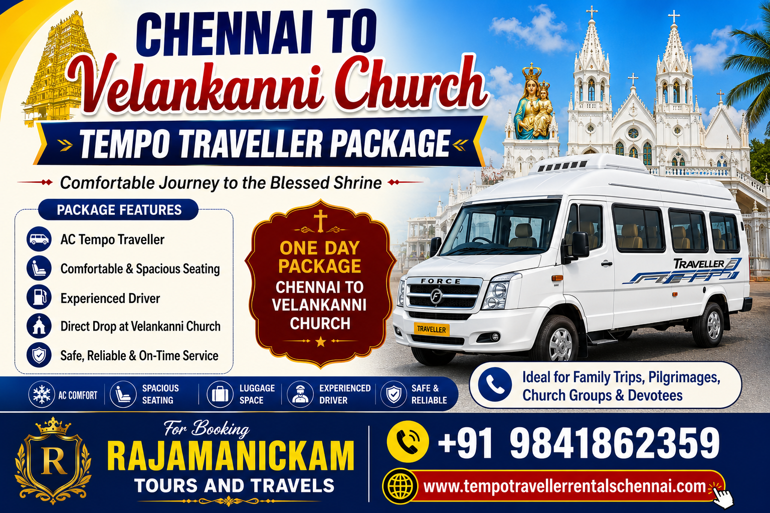 Tempo Traveller Chennai to Velankanni