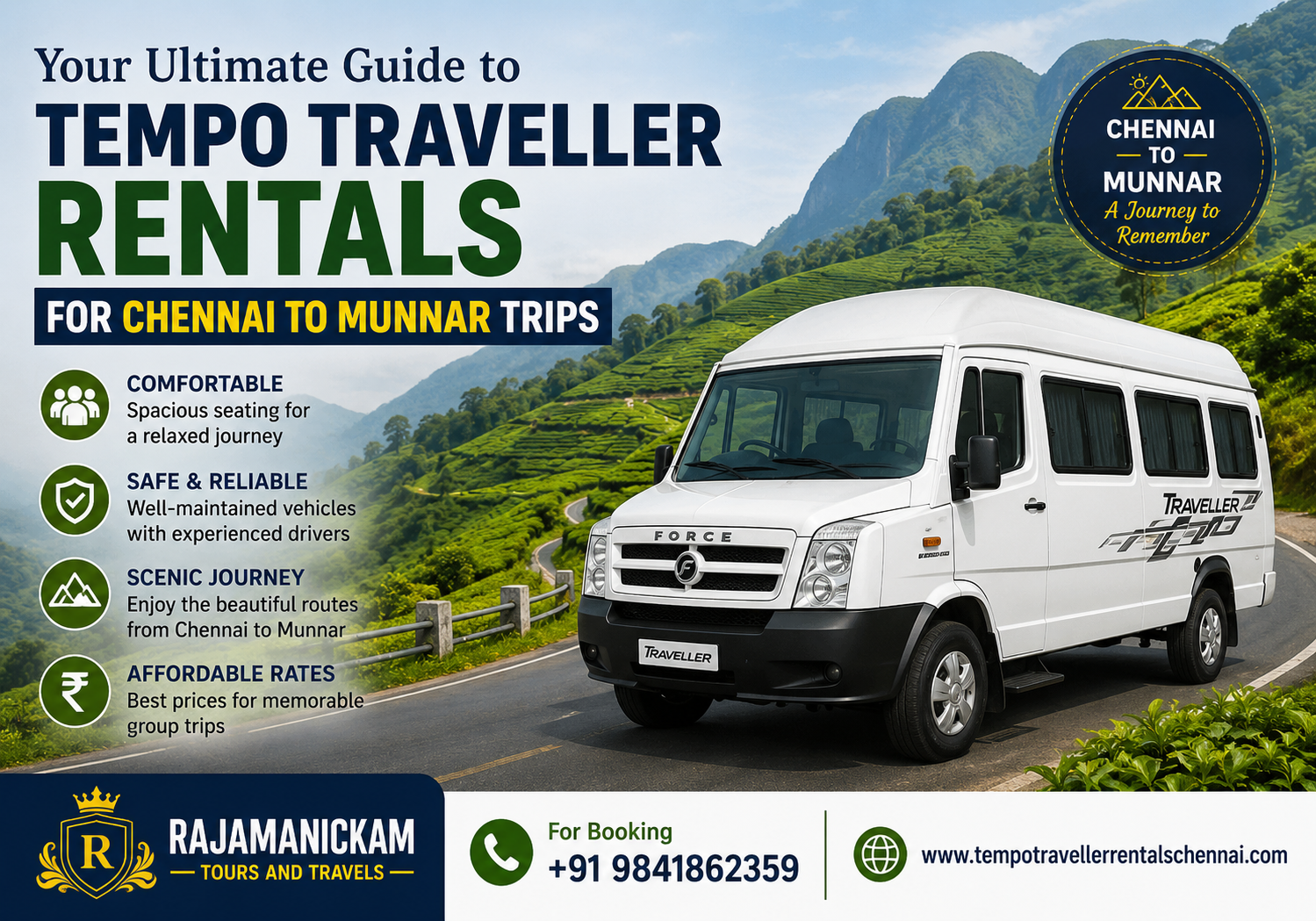 Your Ultimate Guide to Tempo Traveller Rentals for Chennai to Munnar Trips