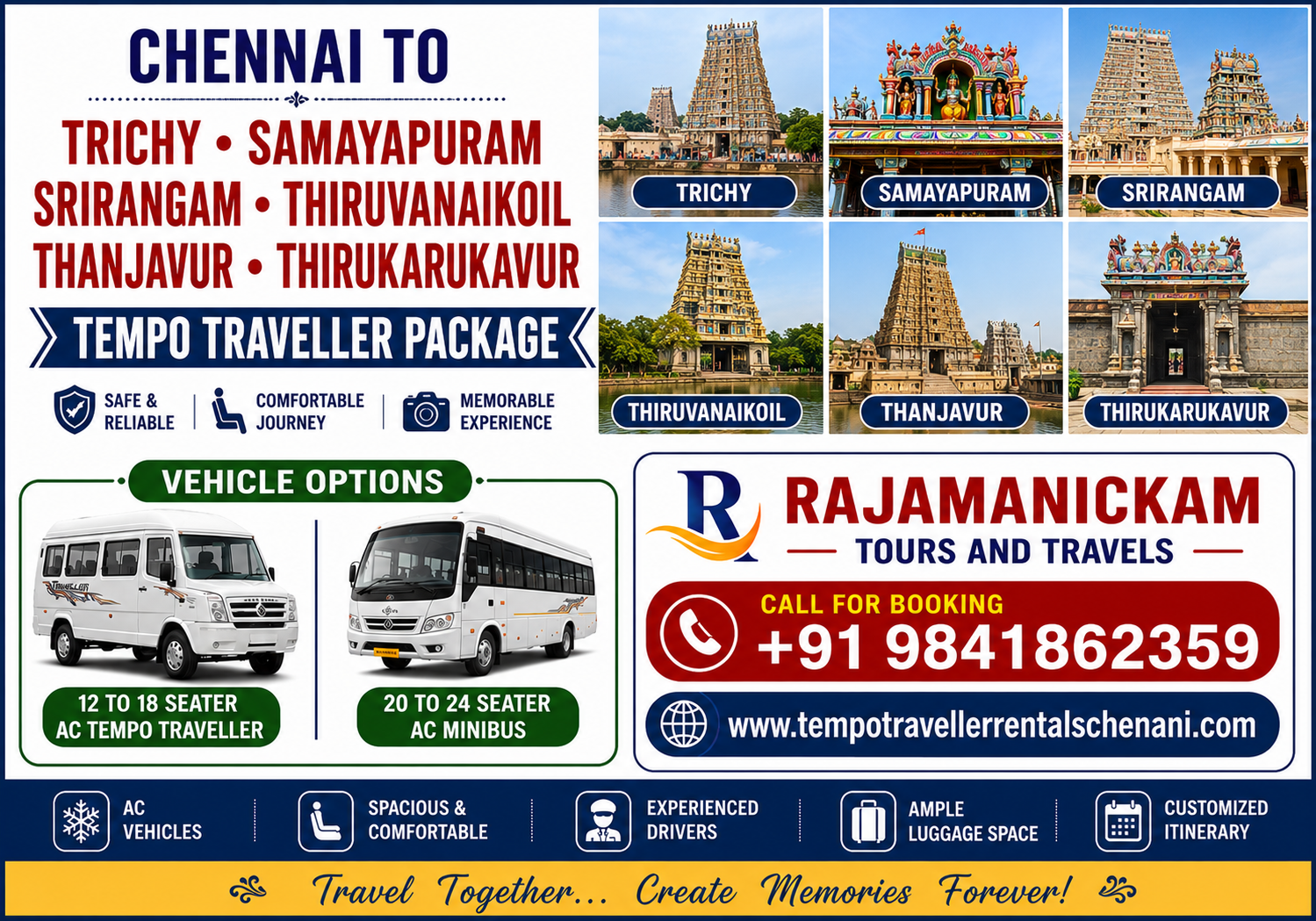 Your Ultimate Guide to Traveling from Chennai to Trichy and Thanjavur in a Tempo Traveller