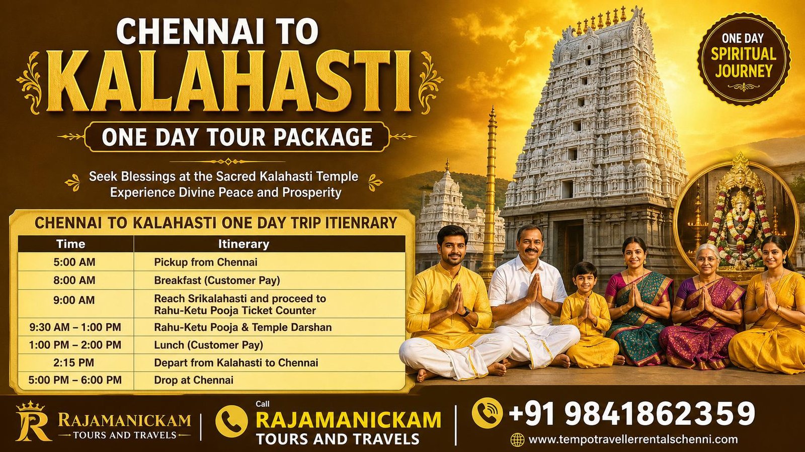 Chennai to kalahasti One Day Tour Package