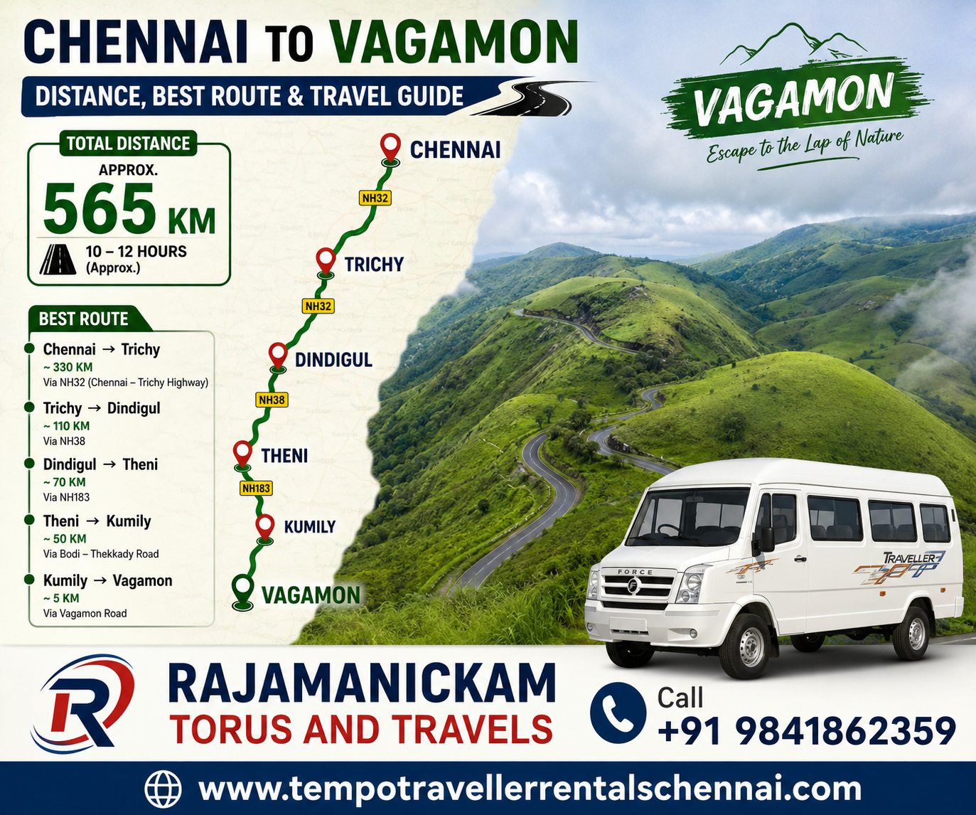 Chennai to Vagamon How Many Kilometers Best Route Guide