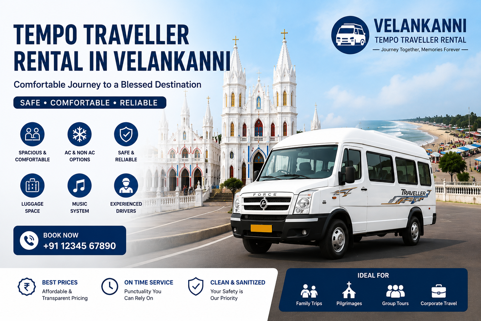 Tempo Traveller Rental Velankanni