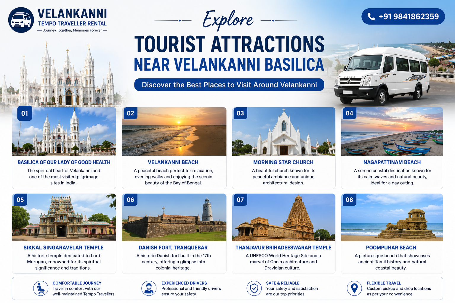 Tourist attractions near Velankanni Basilica