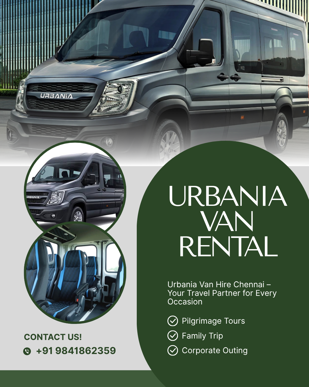 urbania van hire chennai