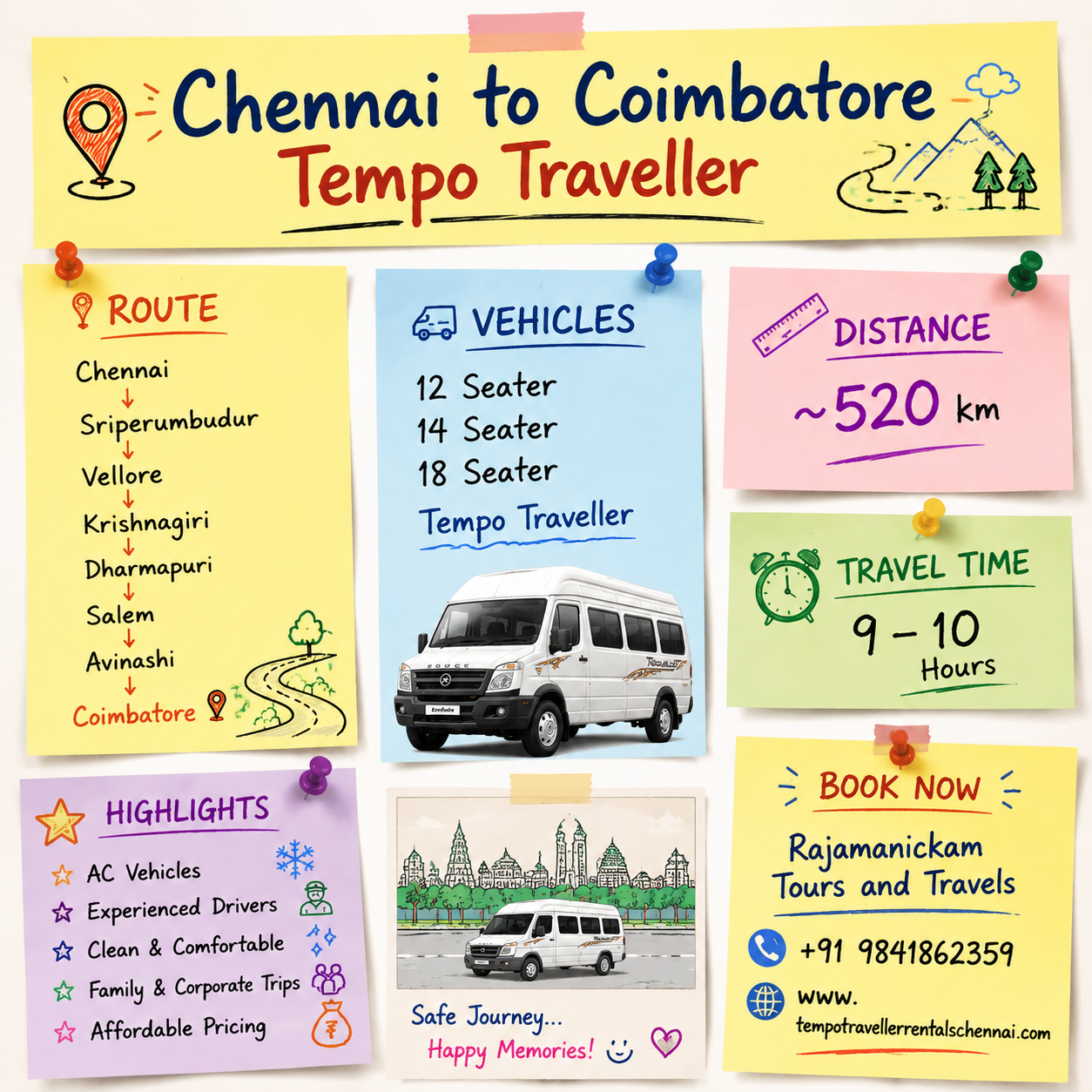 Chennai to Coimbatore Tempo Traveller