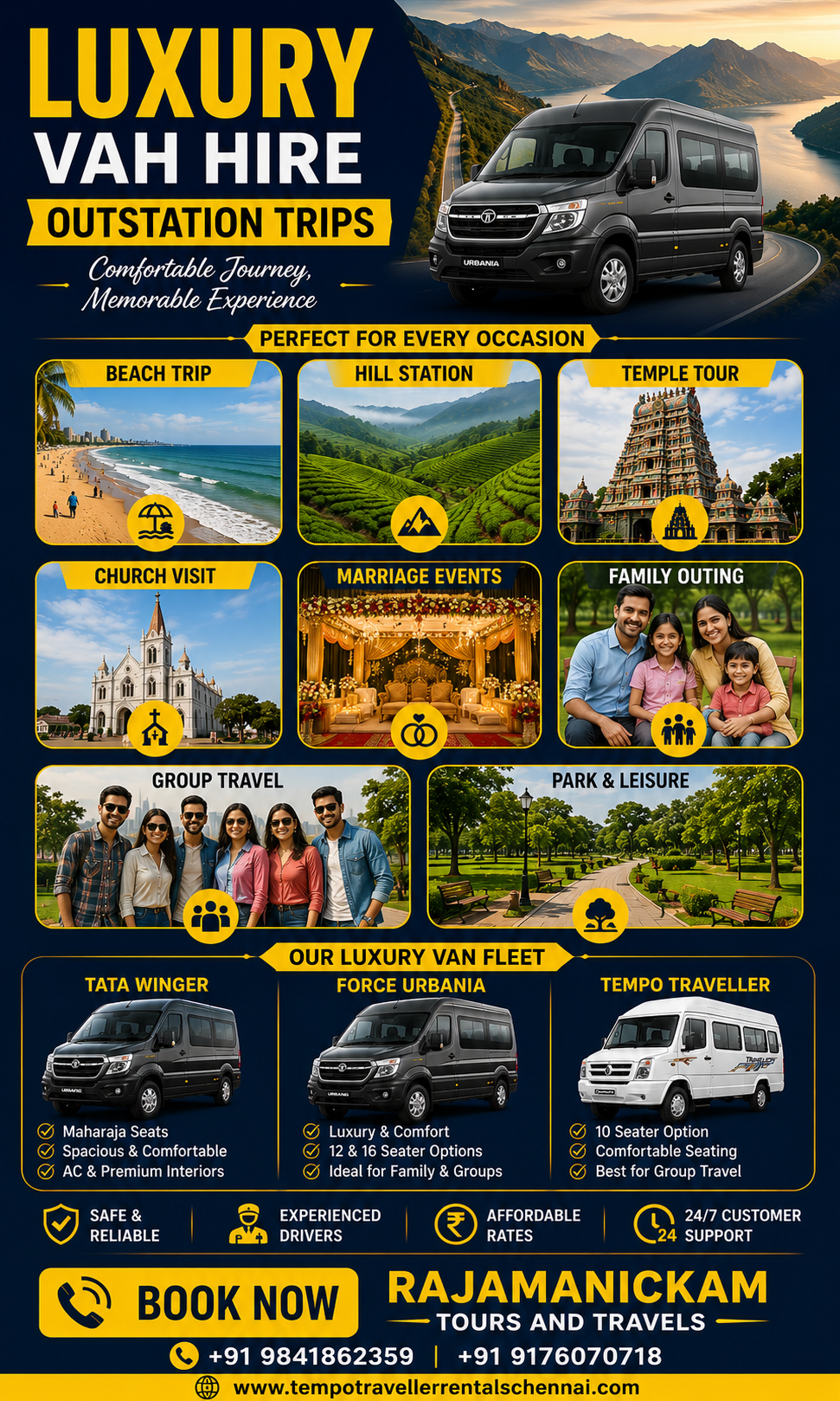 luxury van rental chennai with driver