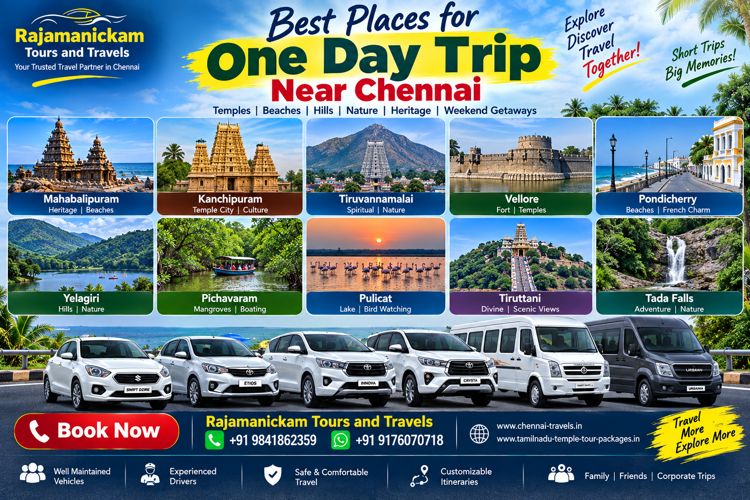 Best Places for One Day Trip Near Chennai
