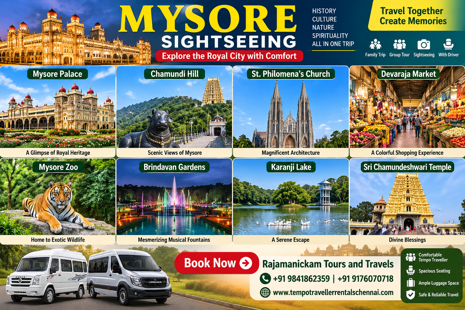 Chennai to Mysore Bandipur Ooty Van Rental
