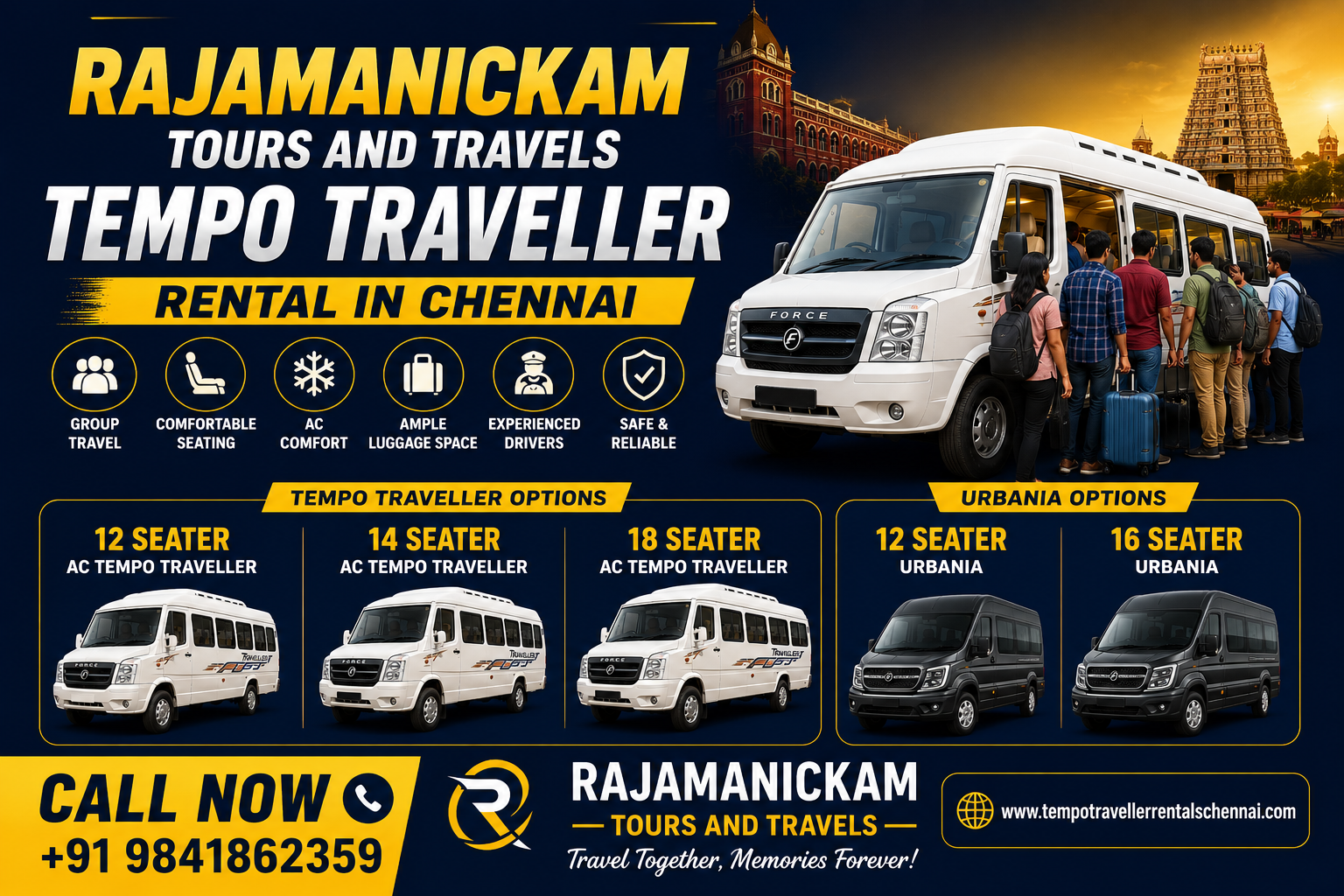 Rajamanickam Tours And Travels Tempo Traveller Rental in Chennai